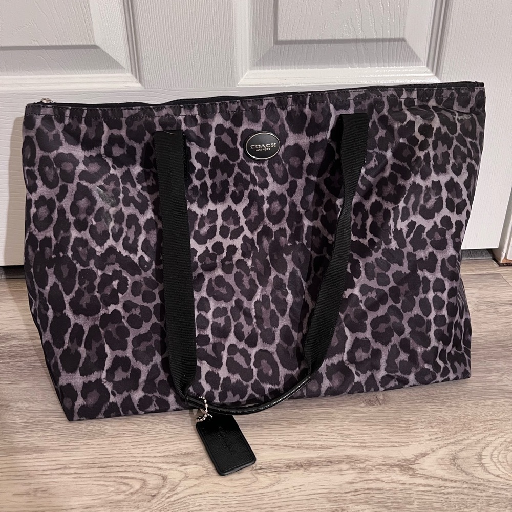 Coach Leopard Print Packable Tote/Travel Bag